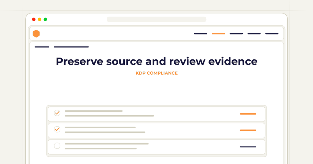 Symbolic review checklist for preserve source and review evidence