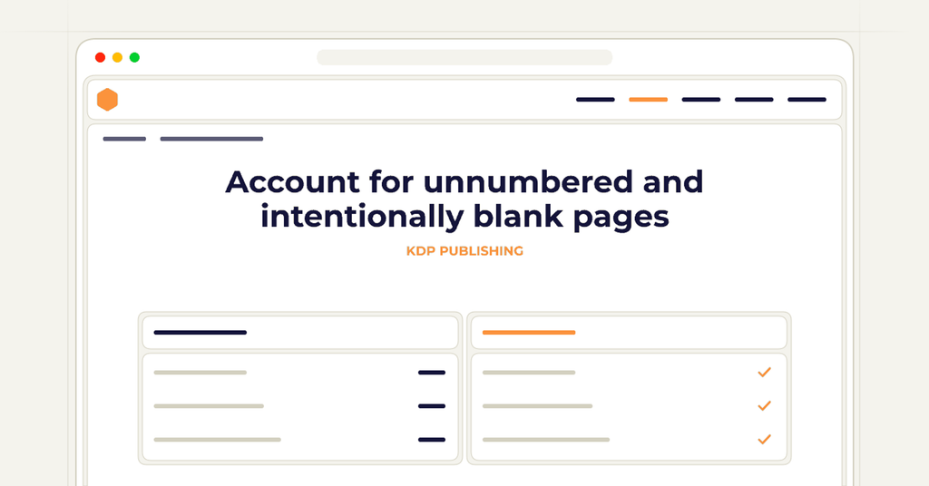 Symbolic publishing workflow for account for unnumbered and intentionally blank pages
