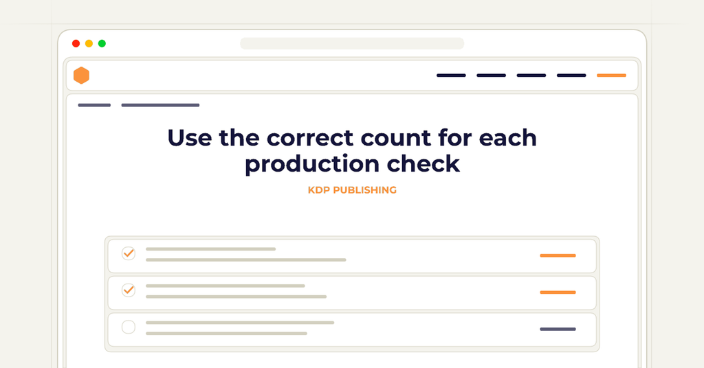 Symbolic review checklist for use the correct count for each production check