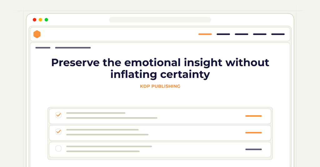 Symbolic review checklist for preserve the emotional insight without inflating certainty