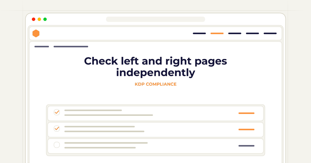 Symbolic publishing workflow for check left and right pages independently