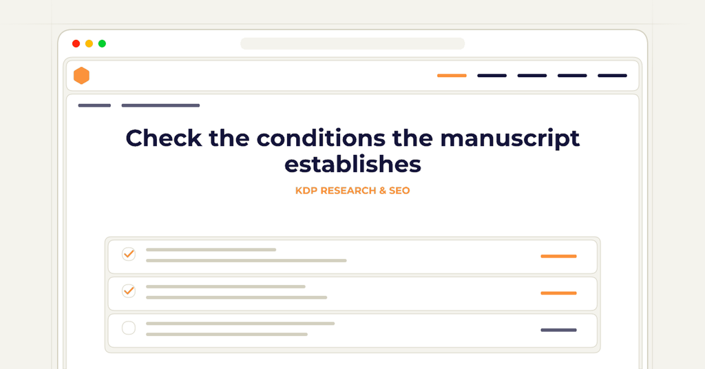 Symbolic publishing workflow for check the conditions the manuscript establishes