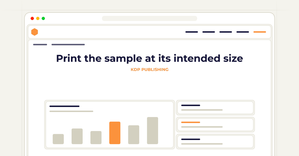 Symbolic publishing workflow for print the sample at its intended size