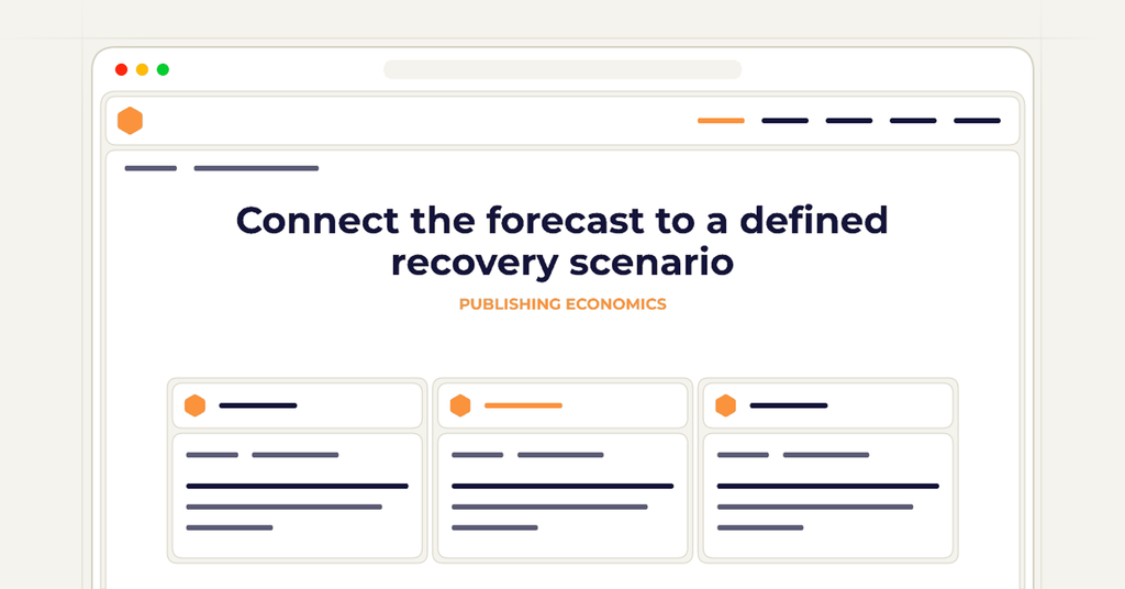 Symbolic review checklist for connect the forecast to a defined recovery scenario