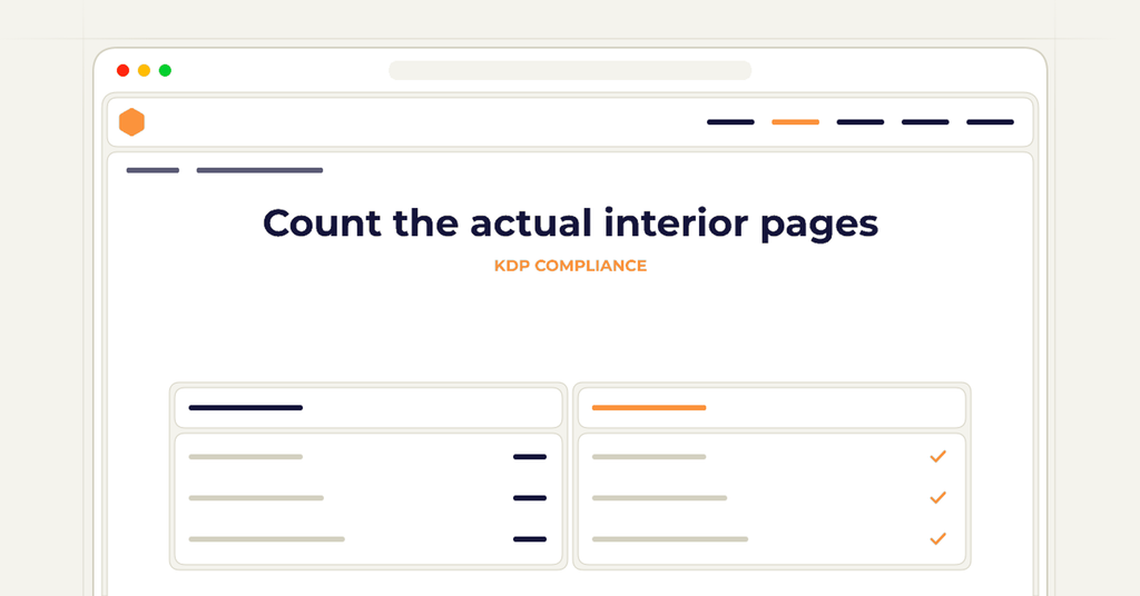 Symbolic publishing workflow for count the actual interior pages