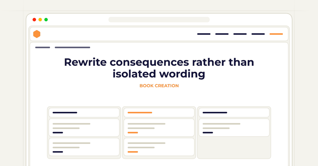 Symbolic review checklist for rewrite consequences rather than isolated wording