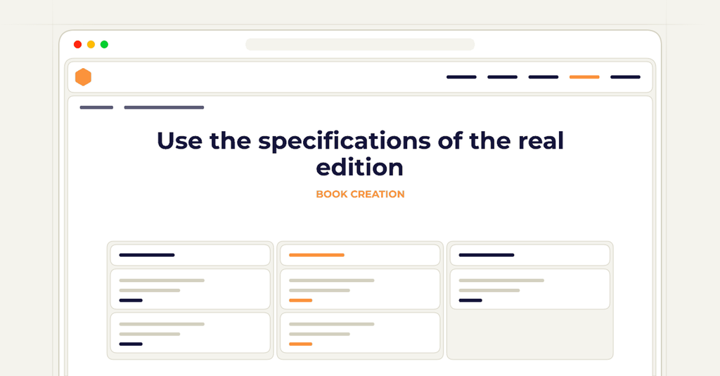 Symbolic publishing workflow for use the specifications of the real edition