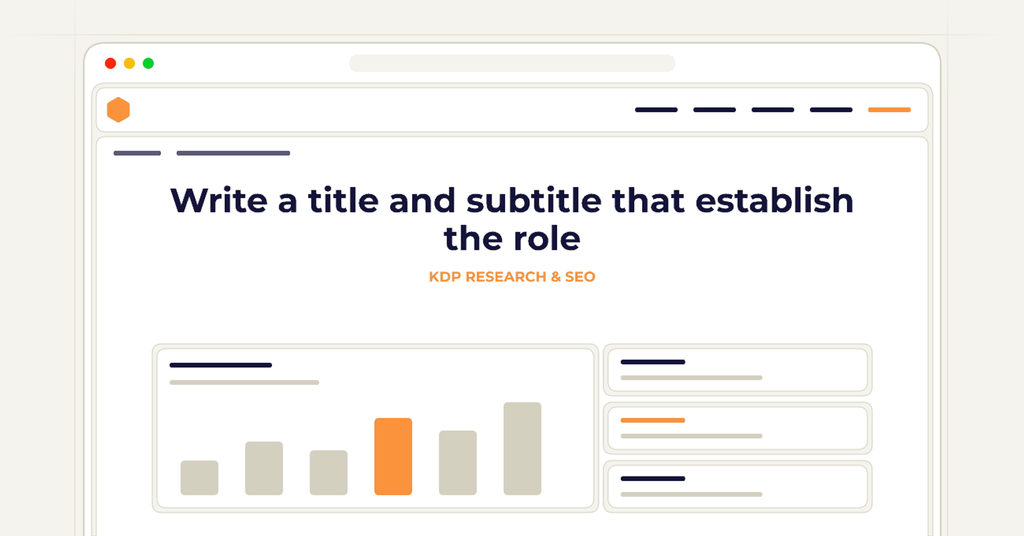 Symbolic review checklist for write a title and subtitle that establish the role