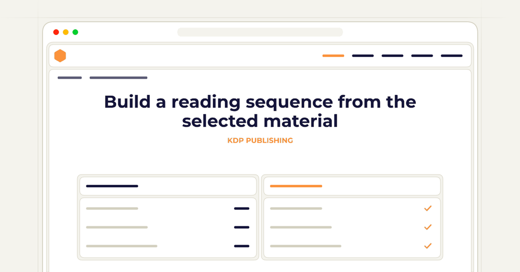 Symbolic review checklist for build a reading sequence from the selected material