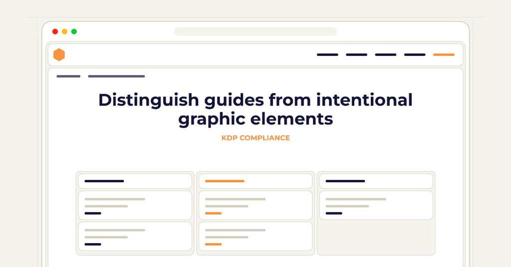 Symbolic review checklist for distinguish guides from intentional graphic elements