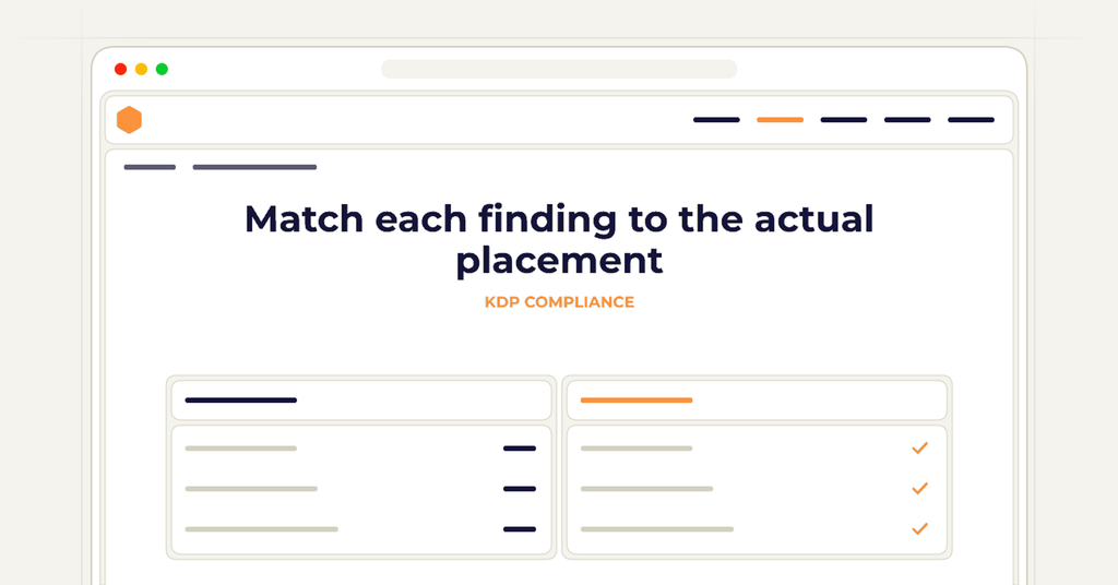 Symbolic publishing workflow for match each finding to the actual placement