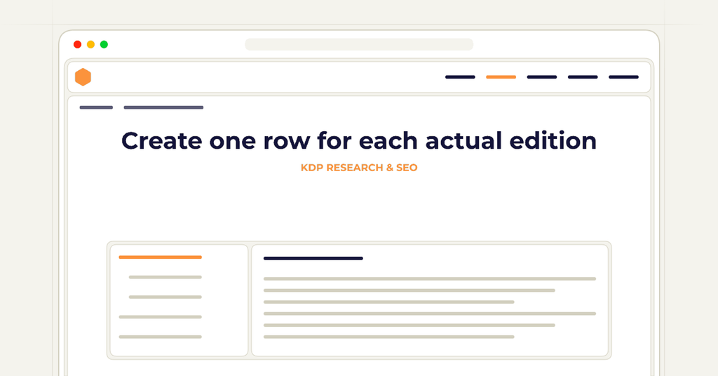 Symbolic publishing workflow for create one row for each actual edition
