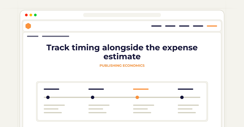 Symbolic review checklist for track timing alongside the expense estimate