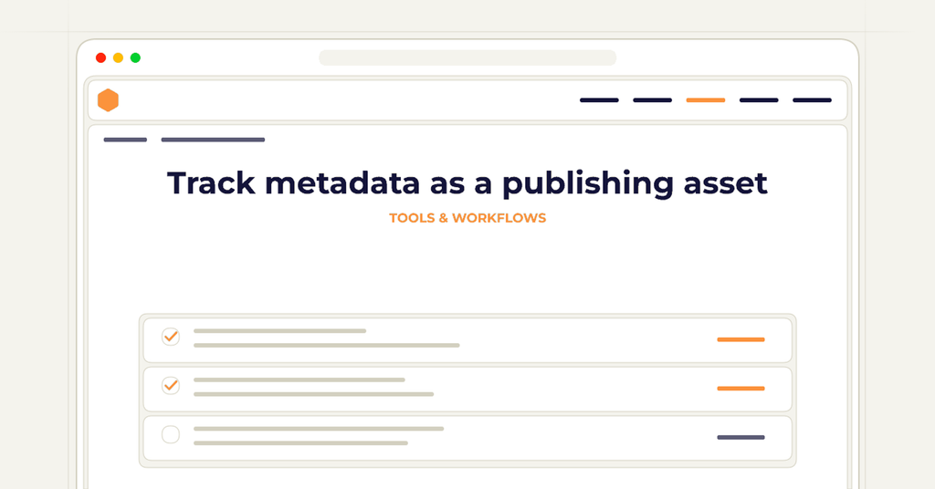 Symbolic review checklist for track metadata as a publishing asset