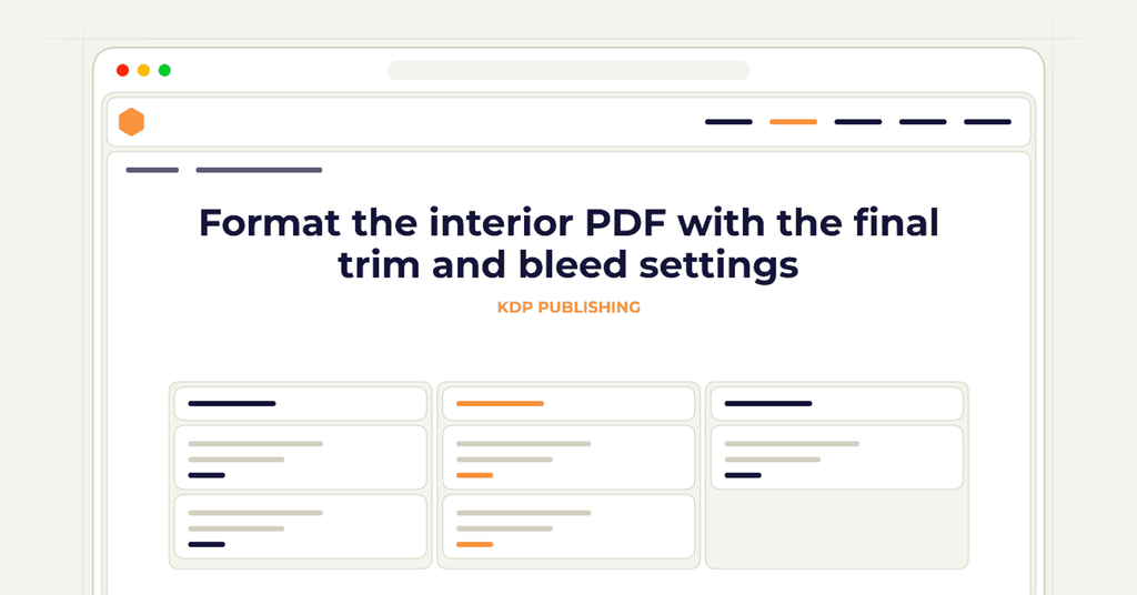 Symbolic review checklist for format the interior pdf with the final trim and bleed settings