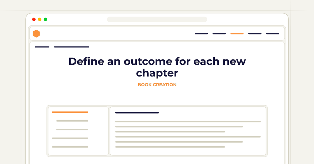Symbolic publishing workflow for define an outcome for each new chapter