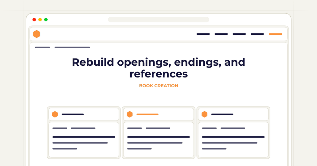 Symbolic review checklist for rebuild openings, endings, and references