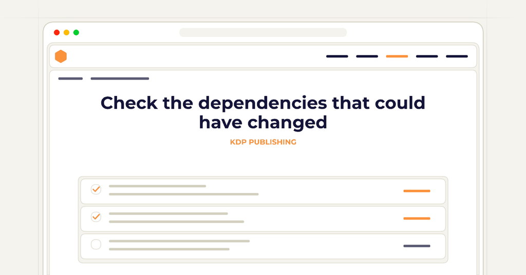 Symbolic review checklist for check the dependencies that could have changed