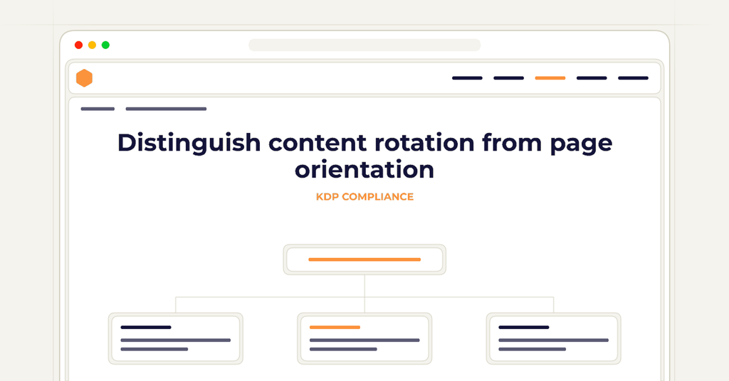 Symbolic publishing workflow for distinguish content rotation from page orientation