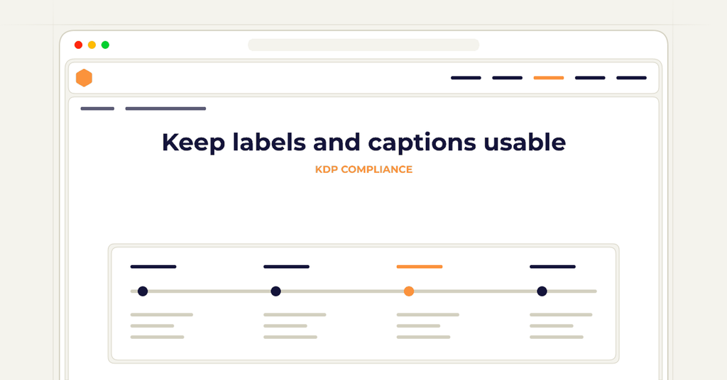 Symbolic review checklist for keep labels and captions usable