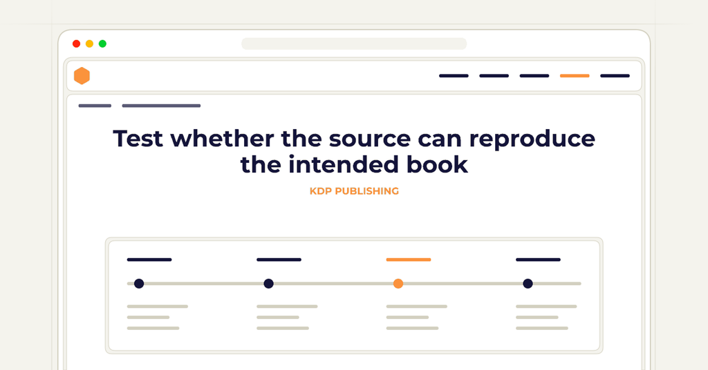 Symbolic review checklist for test whether the source can reproduce the intended book