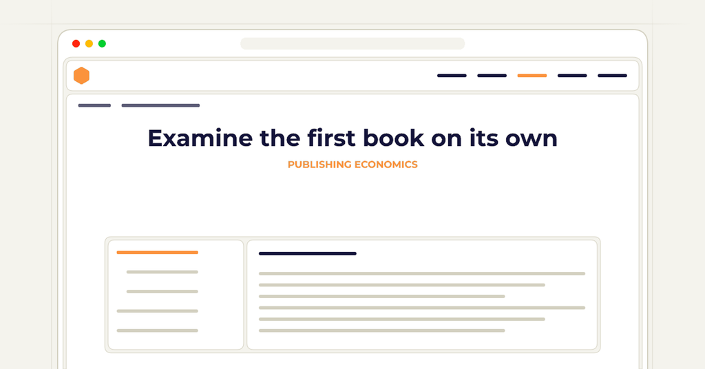 Symbolic publishing workflow for examine the first book on its own