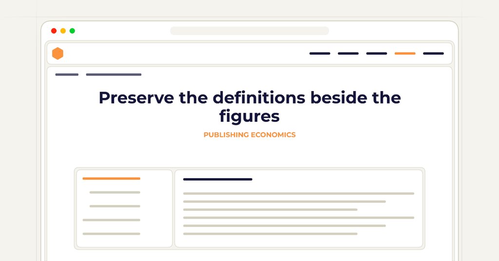 Symbolic publishing workflow for preserve the definitions beside the figures