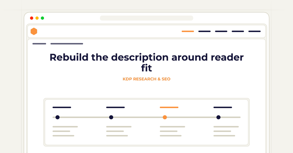 Symbolic review checklist for rebuild the description around reader fit