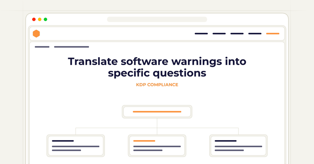 Symbolic review checklist for translate software warnings into specific questions