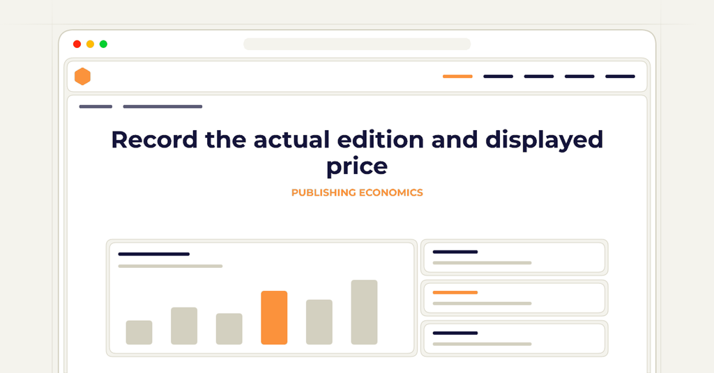 Symbolic publishing workflow for record the actual edition and displayed price