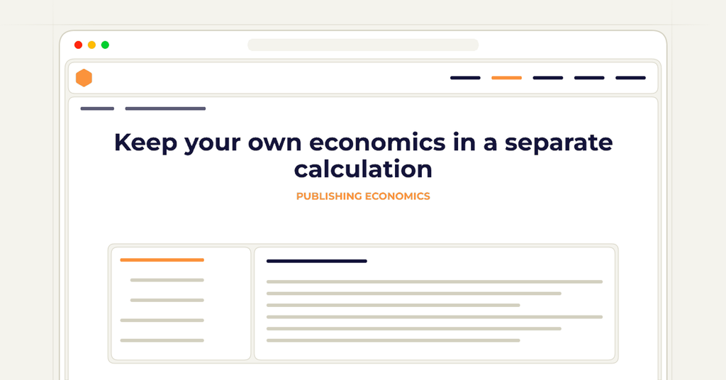 Symbolic review checklist for keep your own economics in a separate calculation