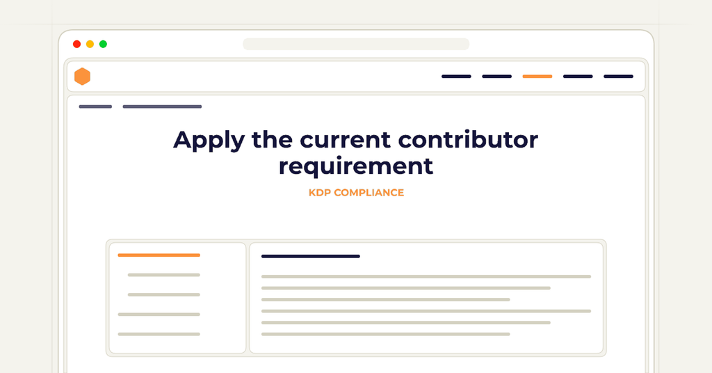 Symbolic publishing workflow for apply the current contributor requirement