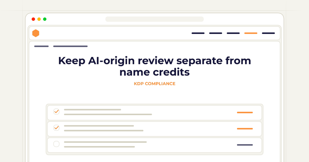 Symbolic review checklist for keep ai-origin review separate from name credits