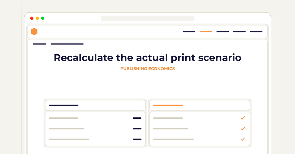 Symbolic review checklist for recalculate the actual print scenario