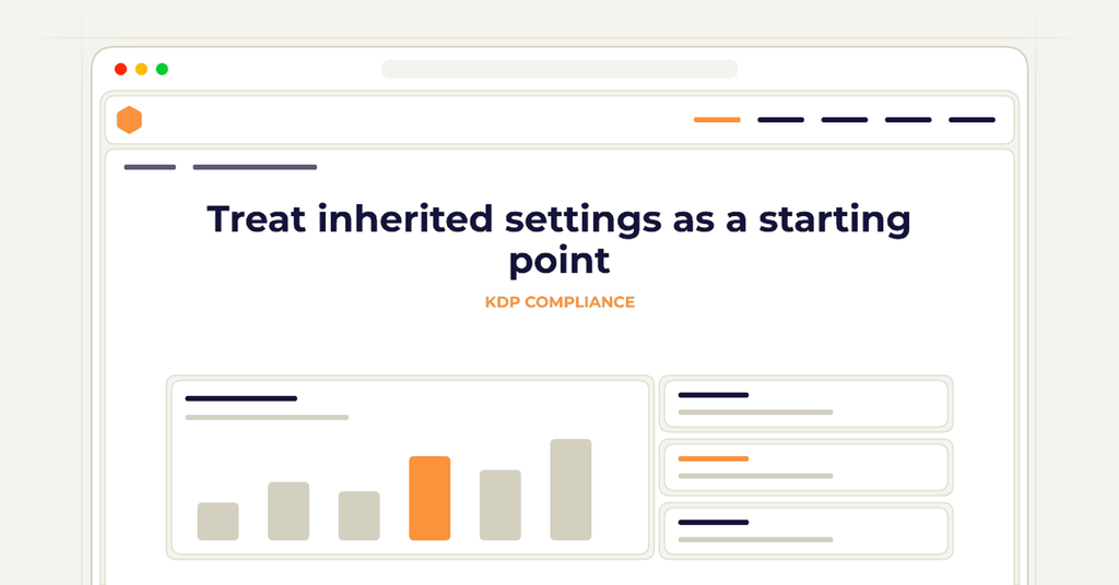 Symbolic publishing workflow for treat inherited settings as a starting point