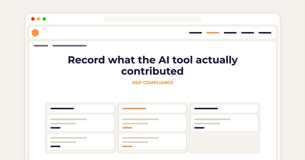Symbolic publishing workflow for record what the ai tool actually contributed