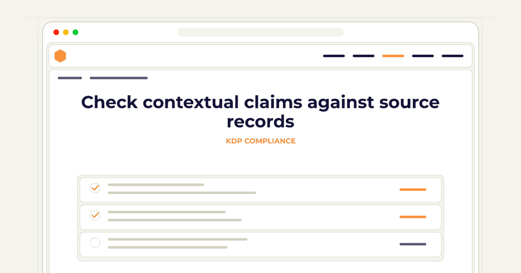 Symbolic review checklist for check contextual claims against source records