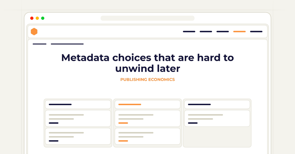 Symbolic review checklist for metadata choices that are hard to unwind later