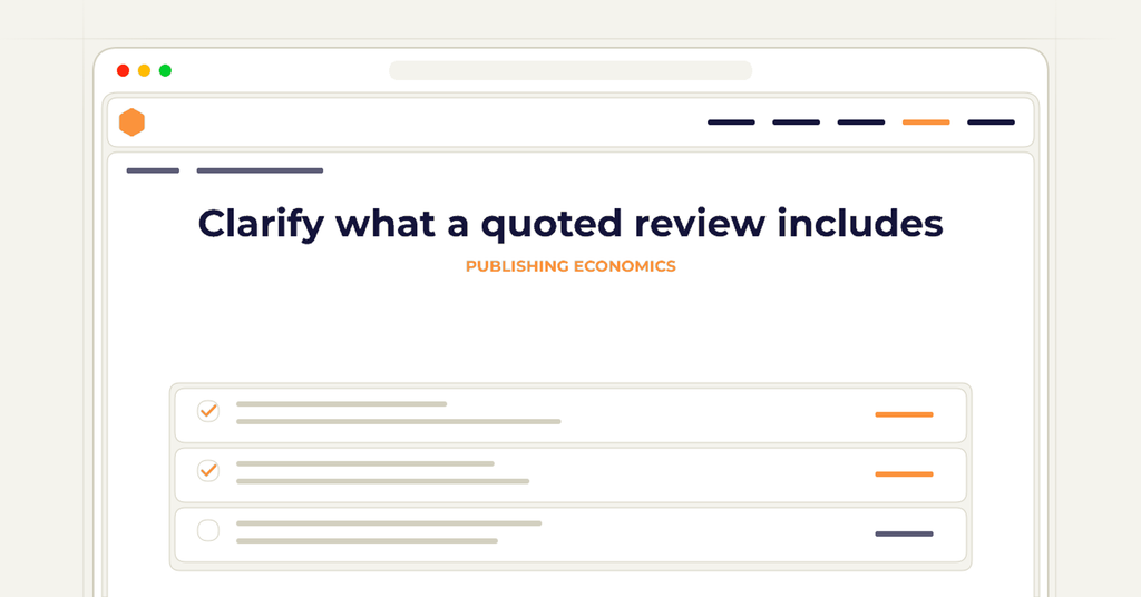 Symbolic review checklist for clarify what a quoted review includes