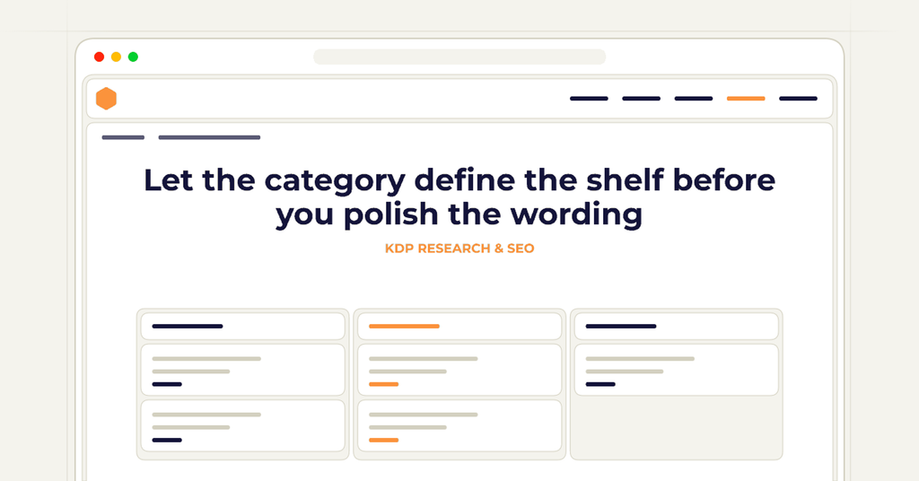 Symbolic publishing workflow for let the category define the shelf before you polish the wording