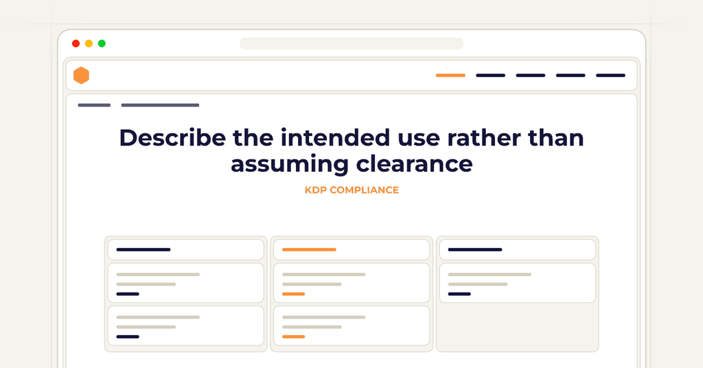 Symbolic publishing workflow for describe the intended use rather than assuming clearance