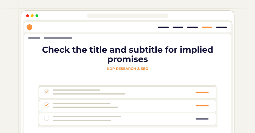 Symbolic publishing workflow for check the title and subtitle for implied promises