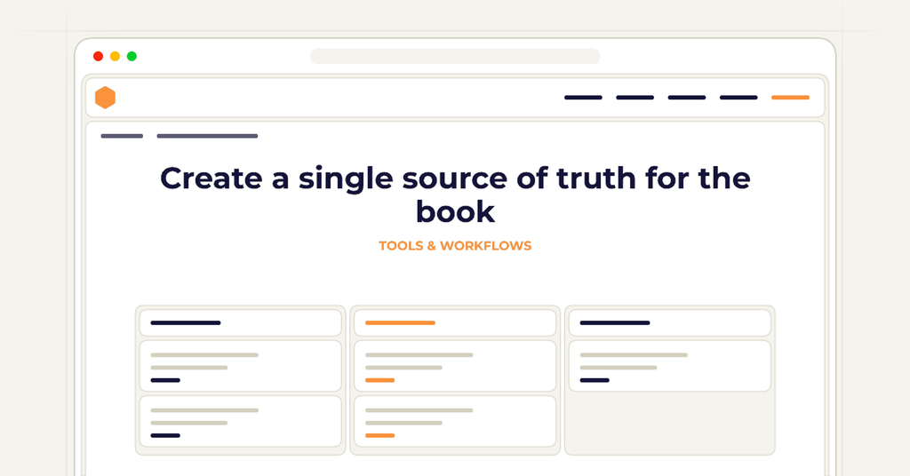 Symbolic publishing workflow for create a single source of truth for the book