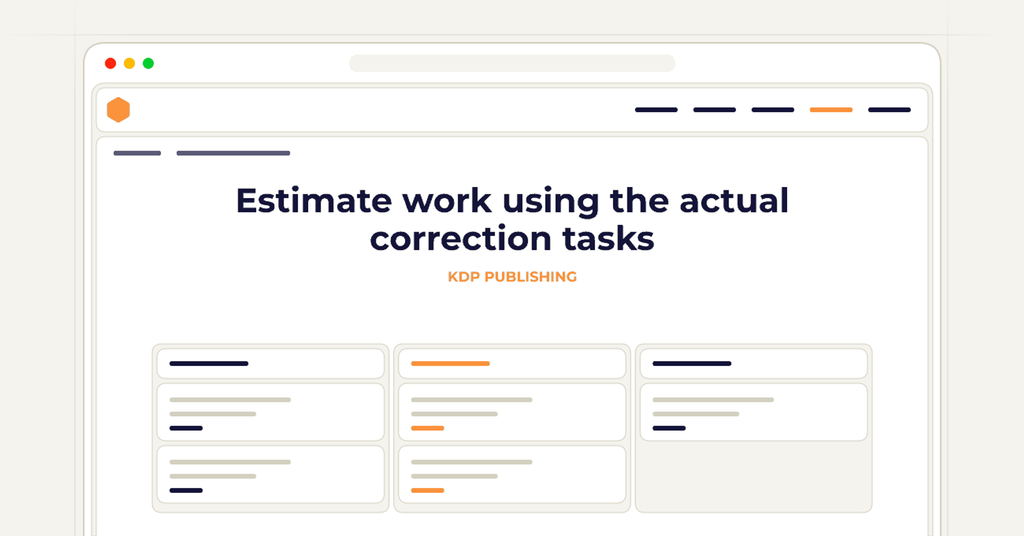 Symbolic review checklist for estimate work using the actual correction tasks