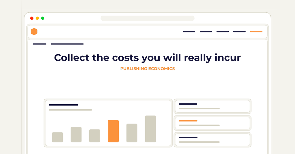 Symbolic publishing workflow for collect the costs you will really incur
