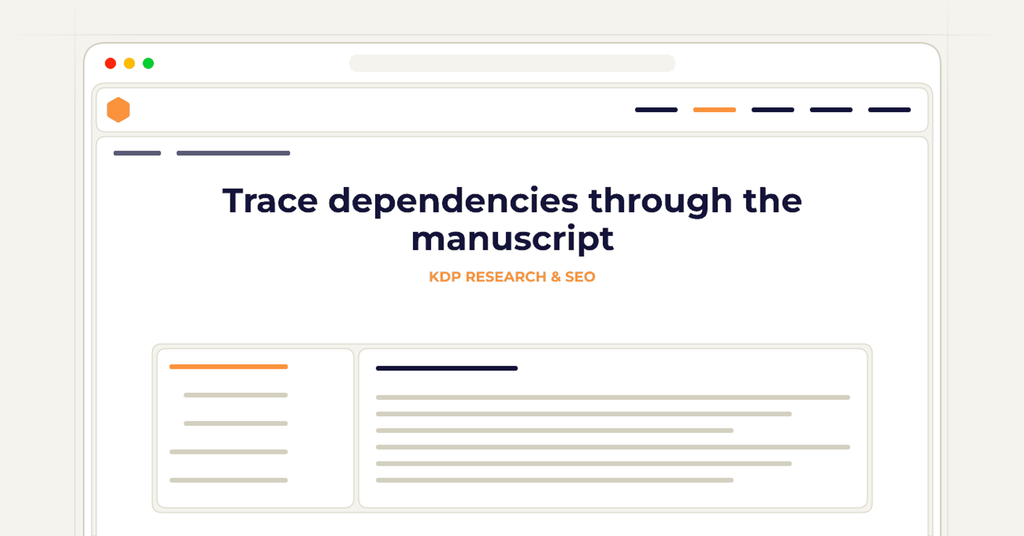 Symbolic publishing workflow for trace dependencies through the manuscript