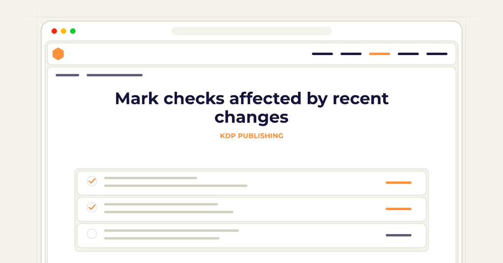 Symbolic review checklist for mark checks affected by recent changes