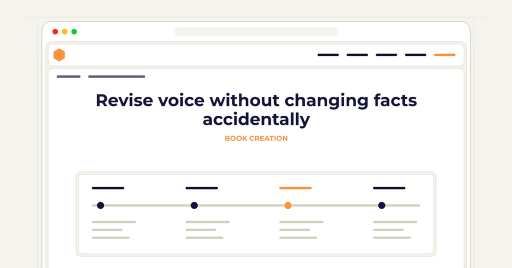 Symbolic review checklist for revise voice without changing facts accidentally