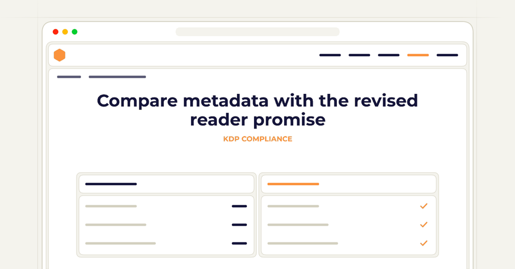 Symbolic review checklist for compare metadata with the revised reader promise