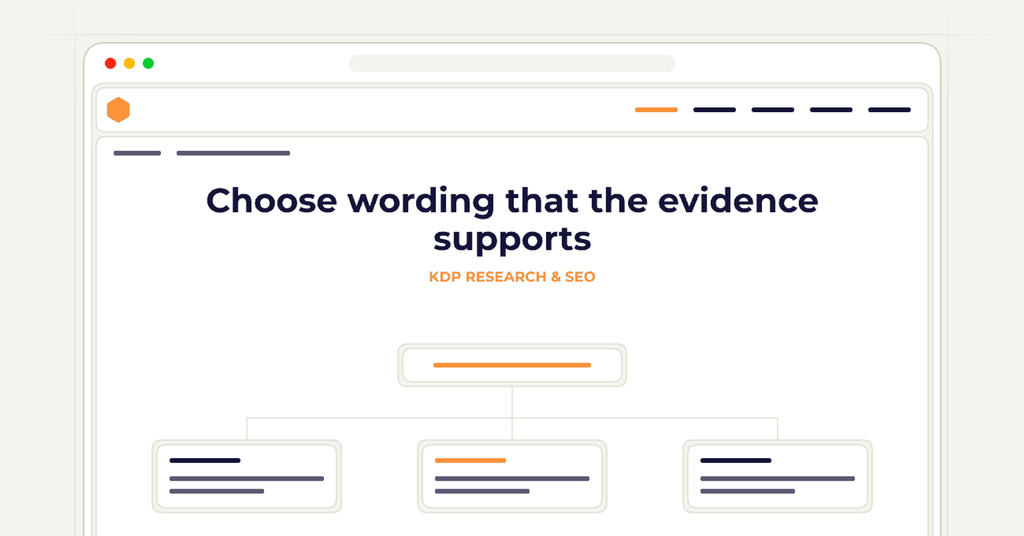 Symbolic review checklist for choose wording that the evidence supports